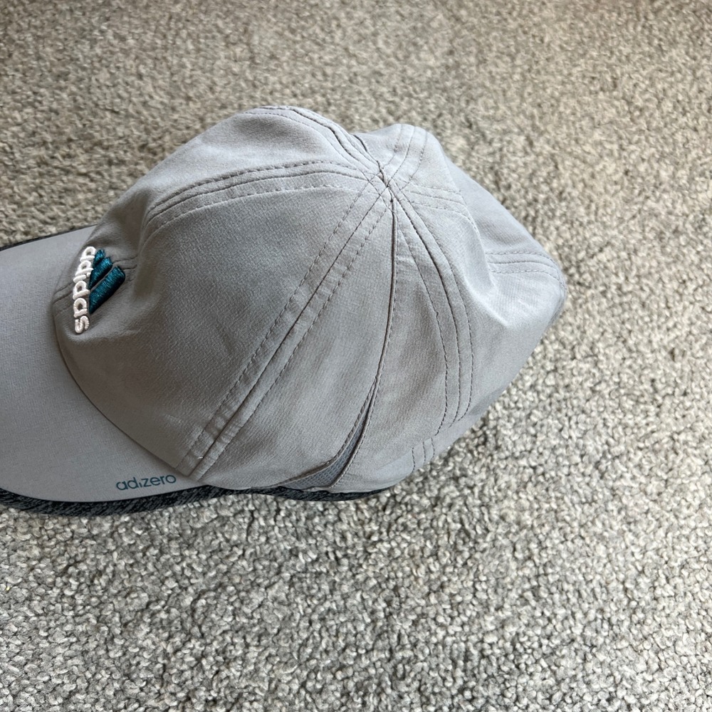 Adidas Adizero Running Hat Womens Grey Teal Adjustable Performance Cap athletic - Picture 4 of 12